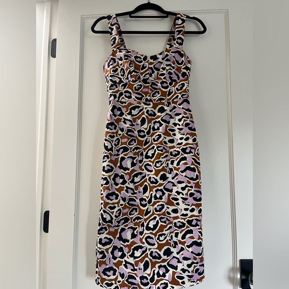 J.crew cheetah print midi dress - Picture 1 of 2